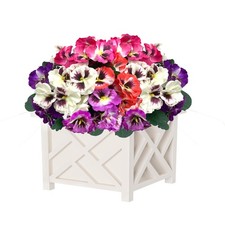 Artificial Flowers for Outdoors,10 Bundles UV Resistant Fake Silk Pansy Flowe...