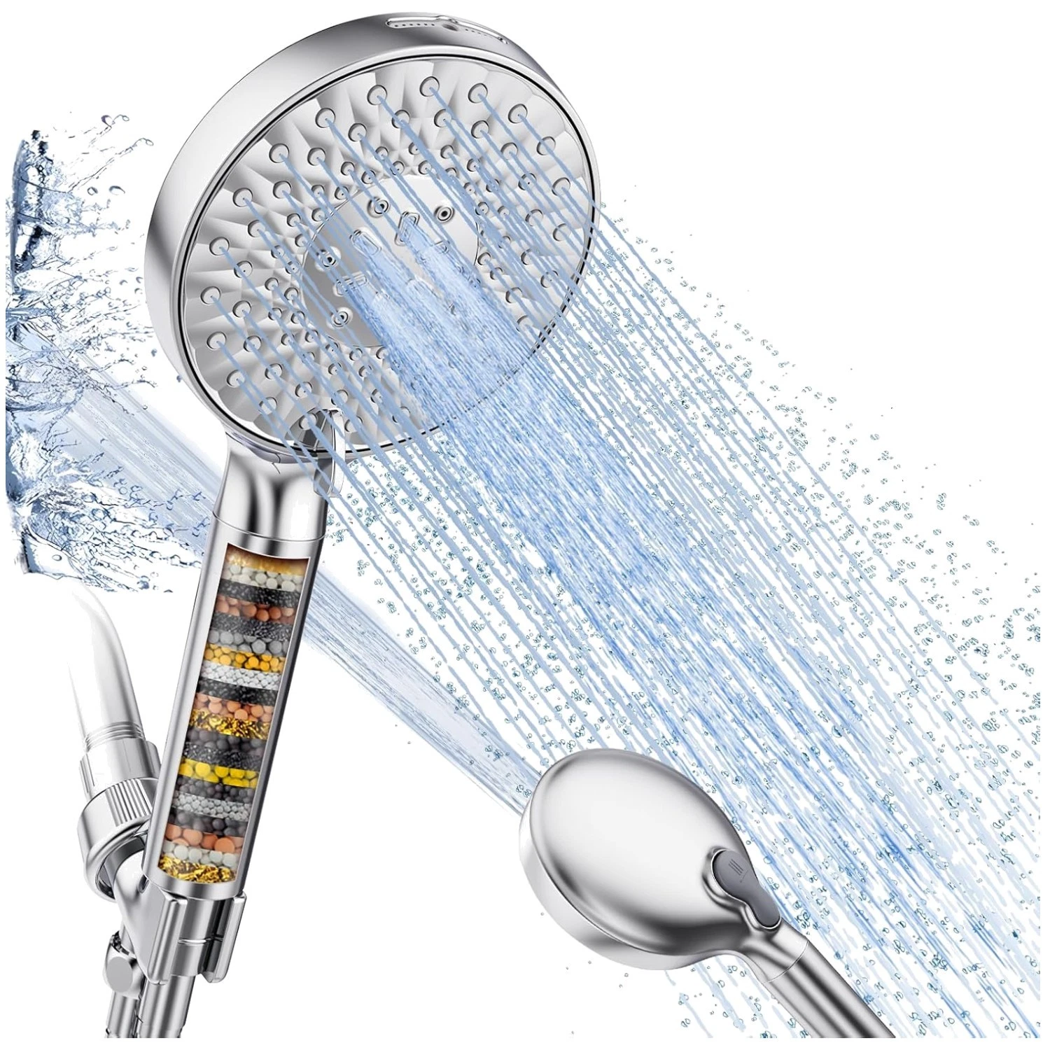 High Pressure Filtered Shower Head with 9 Spray Modes