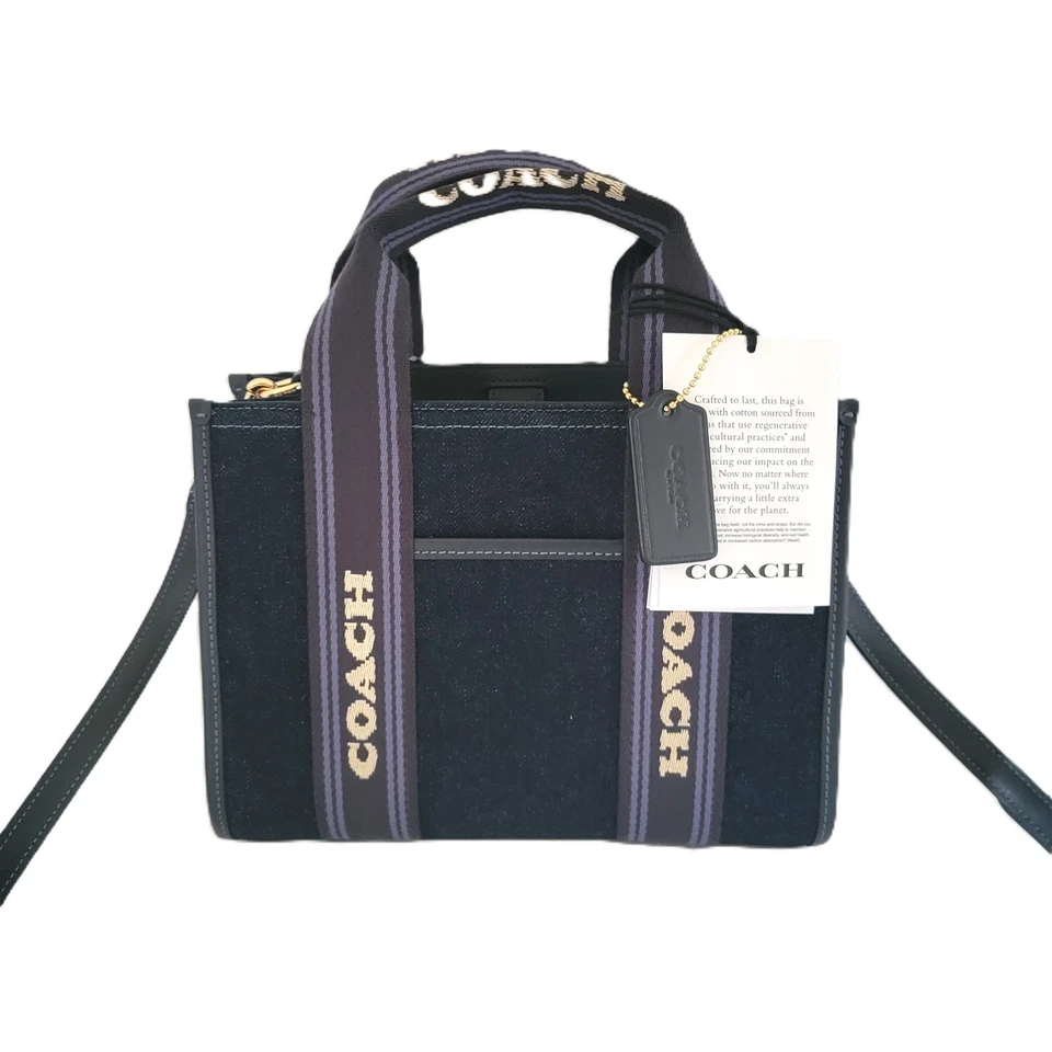 Bolso Bandolera Coach CCL67 Denim Smith Tote 24 Denim Oscuro Multi Mango Superior Foto 2 de 4