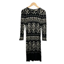 TORY BURCH Black Dark Gray Multi Women's Dress