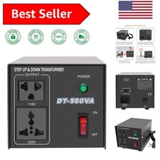 500W Voltage Transformer Power Converter - Step Up  Down with US Power Cord