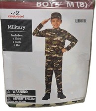 Boys' Military Camouflage Costume Set Medium Size 8