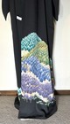 Black Tomesode Kimono, Forest Scenery Pattern, Artist's Work, Five Crests, Katab — photo 2
