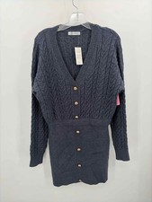Pre-Owned Cupshe Navy Size Small Knit Sweater Knee Length Long Sleeve Dress