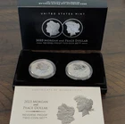 United States Mint 2023 Morgan & Peace Dollar Reverse Proof Set .999 Silver