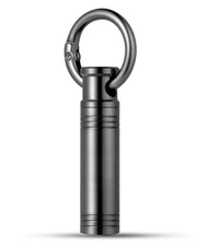 Small Keychain Pill Holder ，Titanium Metal Travel Pill Case Portable Pill Org...