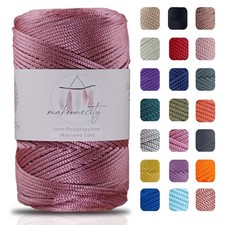 2mm x 250 Yards Dusty Rose Polyester Macrame Cord for Crochet Bag Crafts