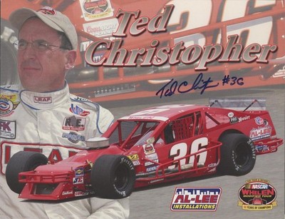 TED CHRISTOPHER (1958-2017) signed 8 1/2'' x 11'' photo | Racing Great - autograph