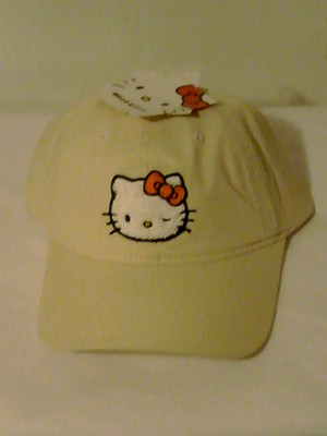 Sanrio Hello Kitty Adult Off-White Baseball Hat Cap Embroidered Adjustable OSFM