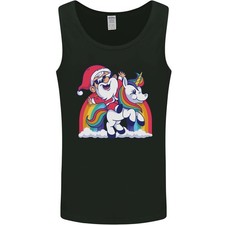 Christmas Santa Claus On a Unicorn Xmas Mens Vest Tank Top