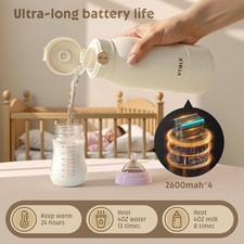 Portable Bottle Warmer for Travel, 17.5 OZ Large Capacity Baby Milk Warmer for B