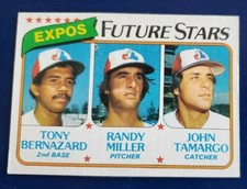 1980 Topps Expos Future Stars Tony Bernazard, Randy Miller, John Tamargo #680 RC