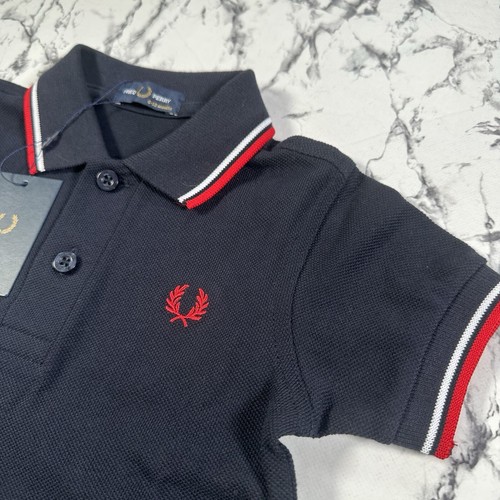 FRED PERRY My First Fred Perry Shirt Size 6 - 12 Months Navy Blue SY1225 BNWT - Picture 8 of 10