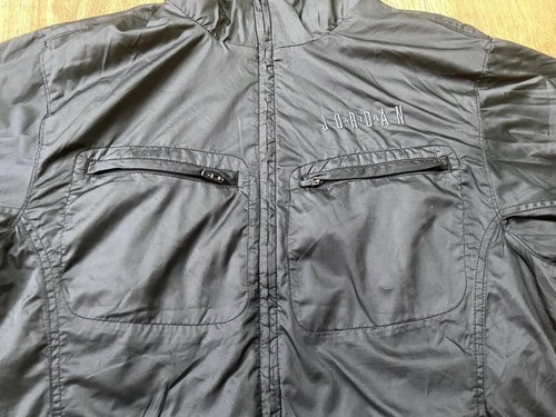 Air Jordan Jacket Medium Black Full Zip Cafe Racer Style Coat Pockets 23 - Picture 7 of 22