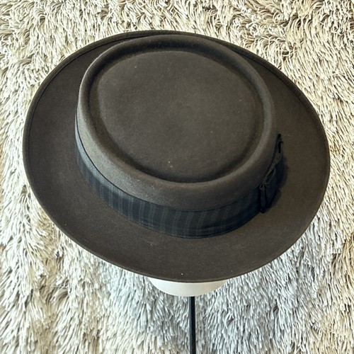 Vintage Knox New York Charcoal Gray Fur Felt Fedora Hat Size 7 1/4