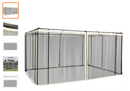 Outsunny Replacement Mesh Mosquito Netting Screen for 10 ft. x 12 ft. Gazebo