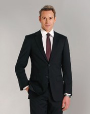 Benchmark Men's Wool Blend Stretch 2 Buttons Suit Jacket Single Breast Tailored