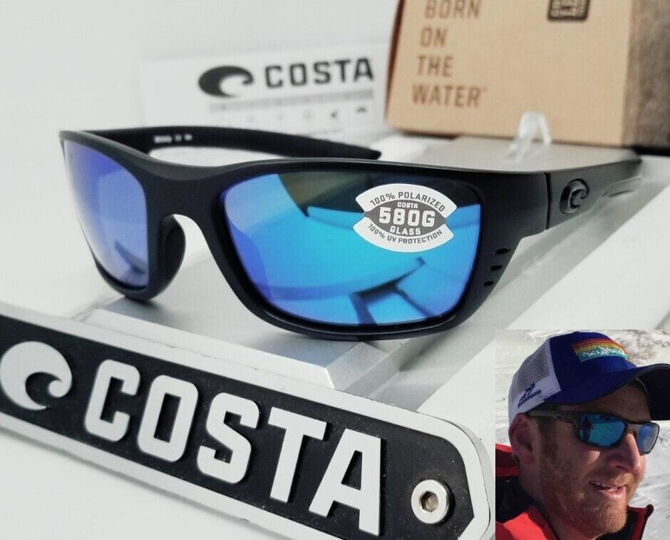 COSTA DEL MAR blackout/blue mirror WHITETIP polarized 580G sunglasses