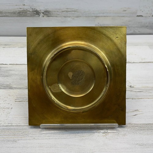 Posacenere quadrato ottone MCM vintage portagioie 8" x 8" pesante - Foto 2 di 9