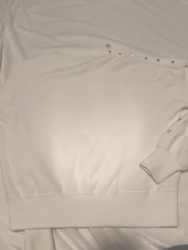 Alice Olivia Womens Size Small Michael Asymmetric Cold-Shoulder Stud Sweater - Picture 4 of 4