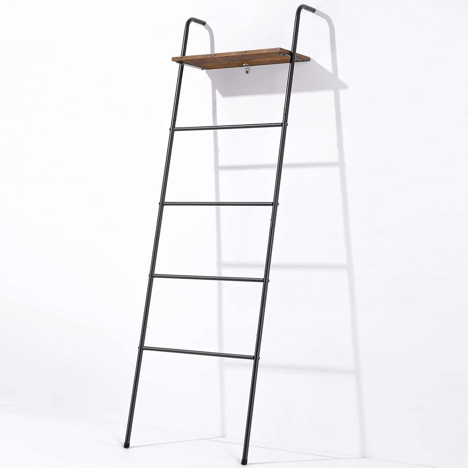 5 Layer Wall-Leaning Blanket Ladder with Shelf - 1PCS