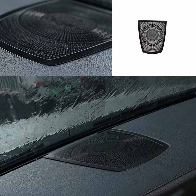 Car Console Black Aluminum Dashboard Speaker Frame Trim 2009-15 For BMW 7 Series