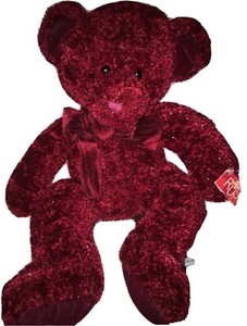 Russ Berrie Bear From Past Rosetta BURGUNDY RED SPARKLE CHRISTMAS PLUSH 16â | eBay