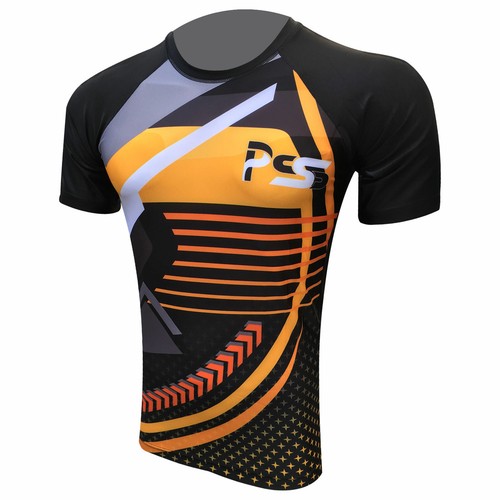 Uomo Rash Protezioni Livello Base Fitness T-Shirt Compressione Top Gym Fit Mezza - Picture 5 of 17
