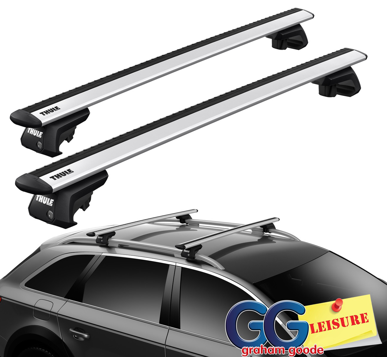Thule 7104 Evo Clamp Foot Pack & 711200 Pair of WingBars Roof Rack Rail Bars eBay