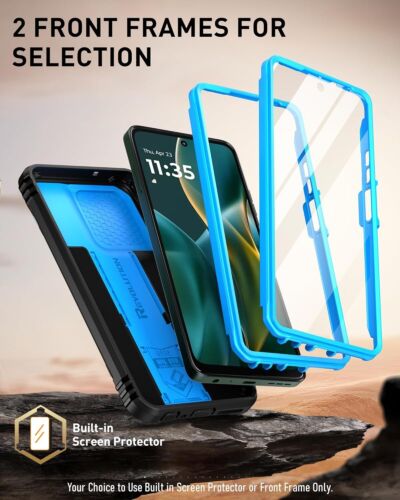 Funda Poética para Moto G 5G 2025 a prueba de golpes con cubierta de cámara deslizante azul - Imagen 6 de 8