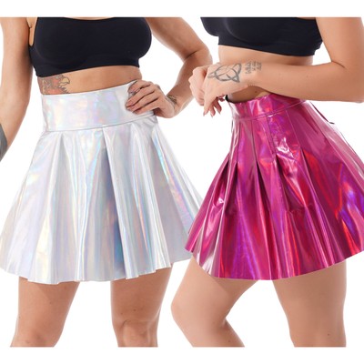 holographic skater skirt outfit