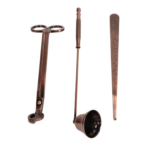 3pcs Candle Accessory Set Steel Care Kit 3 in 1 Bronze Scented Candles Trimmer - Picture 7 of 12