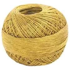 Liz Metallic Crochet Thread Size 20 Color 328 Antique Gold