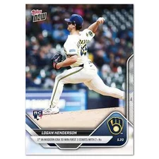 2025 Topps Now Card 199 Logan Henderson W 1st 3 Starts(RC)-Free Shipping Always!