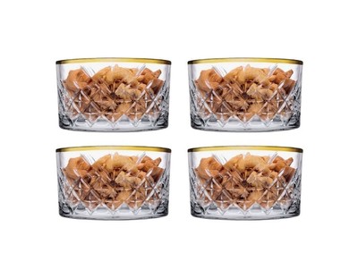 PASABAHCE Timeless 4er Packung, Glas, transparent, 22,5 ml Gold