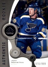 2005-06 SP Game Used #151 Jeff Woywitka RC SERIAL #970/999 ST. LOUIS BLUES