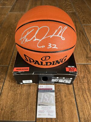 Karl Malone signed I/O Replica Spalding Basketball Ball Jazz JSA Witnessed  Coa