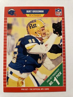 1989 NFL Pro Set #512 Burt Grossman Rookie Card San Diego Chargers PITT Mint