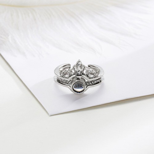 Crown Shape Silver Color Rings Women Fashion Jewelry Accessory Wedding Band Ring - Picture 11 of 14
