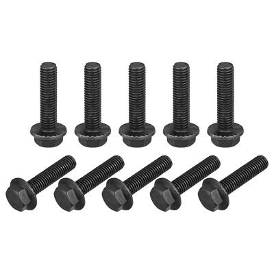 10x Gezackte Sechskant Flanschschrauben M10x40mm 10.9 Kohlenstoffstahl Schrauben