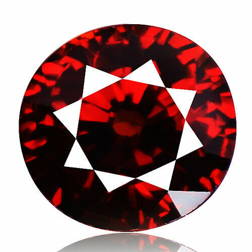 2.36ct Round Cut Intense Orange Red Natural Spessartine Garnet Mined at Namibia - Picture 2 of 3