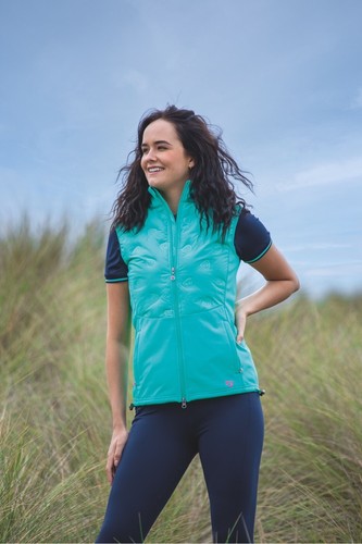 LADIES WAISTCOAT SHIRES AUBRION VALE GILET Soft Shell Bodywarmer Aqua - Picture 2 of 4