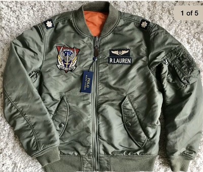 POLO RALPH LAUREN Mens REVERSIBLE Military Flight Bomber Jacket Green Orange M. 767325810669 | eBay