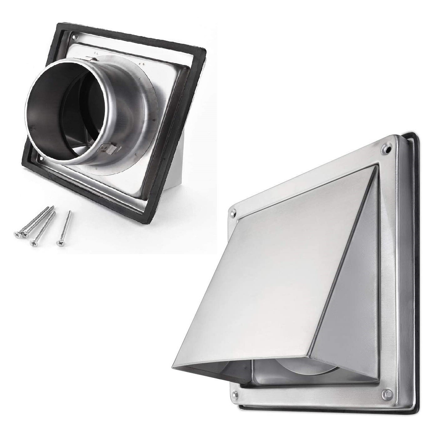 4 Metal Dryer Vent Cover Fan Vent Dryer Cover Outdoor Dryer Vent Cover  Stainle – IBBY
