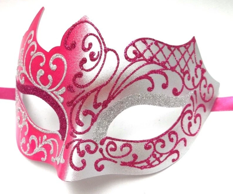 Lo último Rosa Plata Única Mascarada Veneciana Mardi Gras Halloween Baile de graduación Máscara Foto 3 de 3