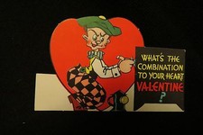 Vintage SAFE Combination Valentine card c. 1940s by: Carrington