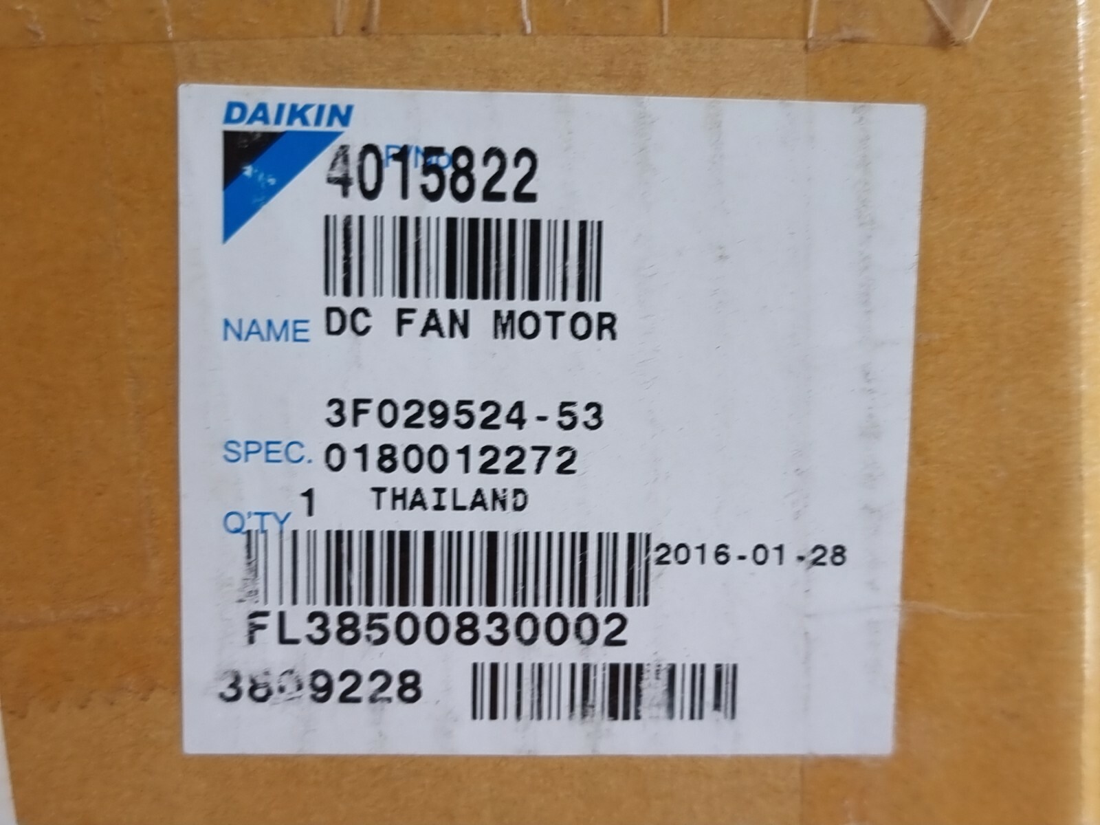 Genuine Daikin 4015822 Aircon Outdoor Fan Motor - 3F029524-53 5539 