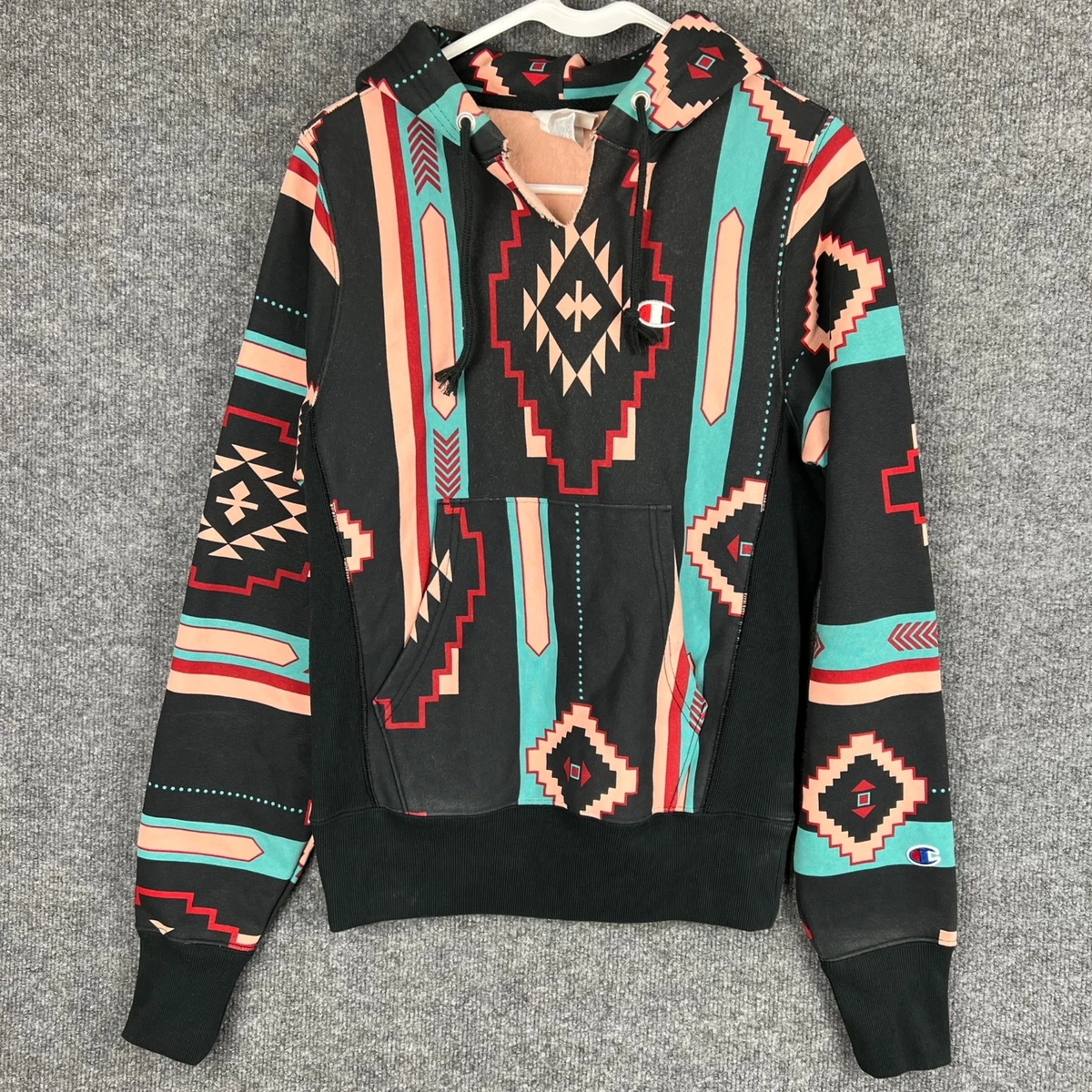 Champion Reverse Weave Aztec Santa Fe Print Hoodie Sweatshirt Womens SZ S |  eBay