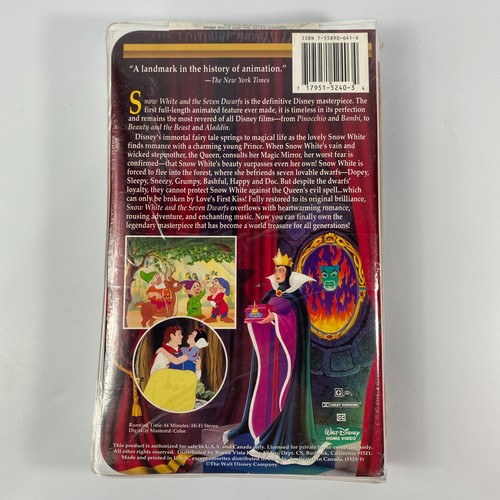 Snow White and the Seven Dwarfs (1994) – Disney Masterpiece VHS, SEALED RARE - Picture 3 of 3