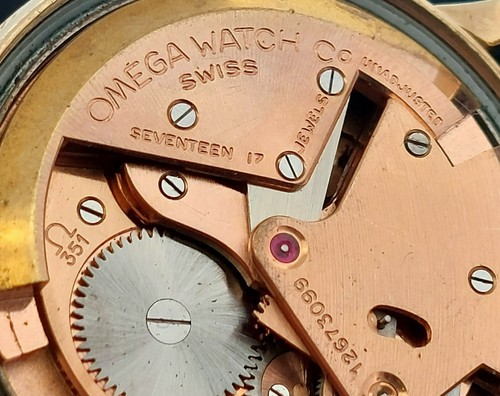 Omega Maury King Automatik Bumper 14k Gold 33,5mm 17J Swiss Uhr Cal. 351, läuft - Bild 10 von 16